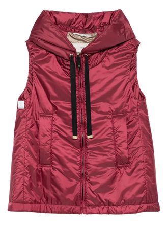 Max Mara Greengo hooded gilet - women - Polyester/Polyester - 40 - Red