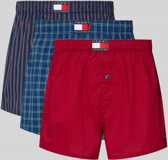 Tommy Hilfiger Regular Fit Boxershorts aus reiner Baumwolle im 3er-Pack in Rot, Gr&ouml;&szlig;e XXL