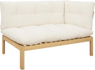 vidaXL Unidad Sof&aacute; Esquinero Acacia Claro Y Crema Madera De Acacia Vidaxl