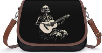 Generic Skeleton Rock Guitar Roll Fashion Womens Crossbody Bags Novelty Handbag Shoulder Bag Purse