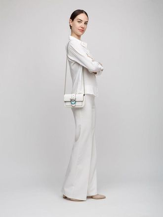Pinko Womens Shoulder Bag White Calf Leather - Shoulder-Bags
