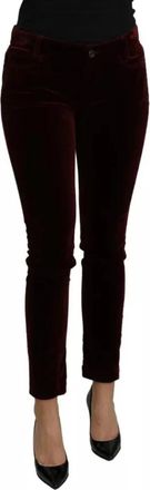Dolce & Gabbana Velvet Stretch Slim Fit Broek - Dames - Slim Fit Broeken - Zwart - S - Katoen - Broeken