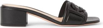 Bally Peoni B Chain Detail Leather Sandals, Brand Size 38 ( US Size 7.5 )