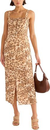 Minkpink Arden Tie Linen-Blend Midi Dress