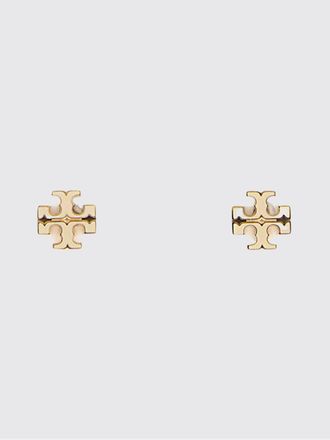 Tory Burch Double T Logo Brass Stud Earrings