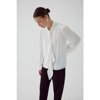 Exquise Aramis Chiffon Blouse in Ecru at Nordstrom, Size X-Small