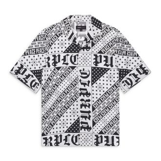 Purple White Lyocell Short Sleeve Shirt