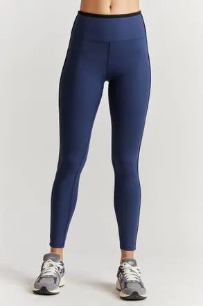 YEAR OF OURS Veronica Ribbed Two Tone Leggings In Navy/black