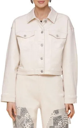 Avec Les Filles Heart Inset Trucker Jacket in Ecru Bandana at Nordstrom Rack, Size X-Small