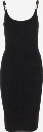 Versace Stretch Jacquard V-textured Knit Dress