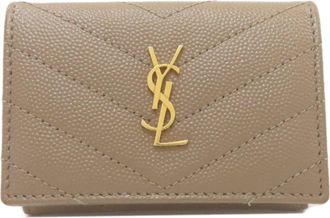 Saint Laurent Brown Leather Wallet (Bi-Fold) (Pre-Owned)
