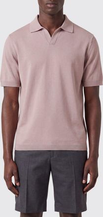 Herno Polo a maniche corte in cotone con colletto classico e scollo a V
