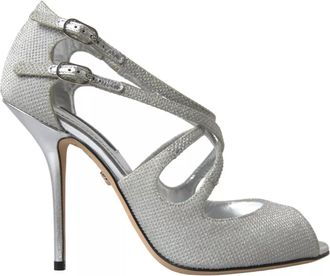 Dolce & Gabbana Silver Shimmers Sandals Heel Pumps Womens Shoes (Pre-Owned)