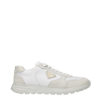 Prada Damens Sneakers aus wei&szlig;em/beigem Stoff