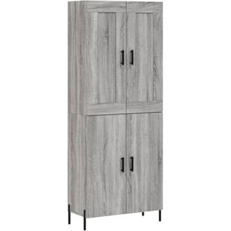 vidaXL Vidaxl - Aparador Alto Madera Contrachapada Gris Sonoma 69,5x34x180 Cm