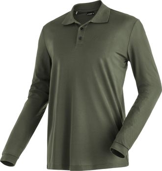 Maier Sports Langarm-Poloshirt MAIER SPORTS Ulrich L/S, Herren, Gr. 4XL, gr&uuml;n (moosgr&uuml;n), 100% Polyester, Shirts Langarm-Poloshirt, Herren Polo langarm, leichtes F