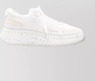 Chloé low-top round toe textured sole sneakers
