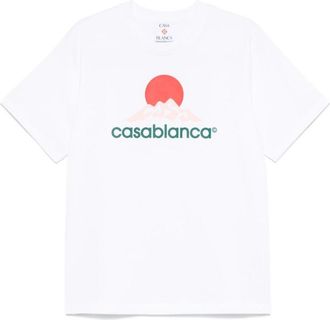 Casablanca White Crewneck Printed T-Shirt