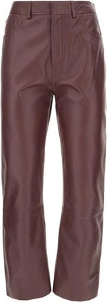 Alberta Ferretti Lederen broek - Dames - Leren Broeken - Bruin - M - Leer - Broeken