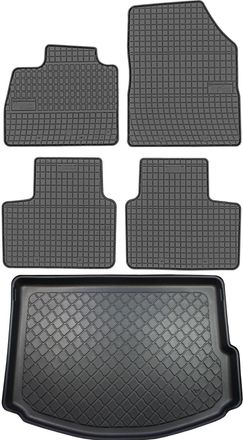 OEM Juego De Alfombrillas De Goma Para Renault Scenic Iv Minivan (a Partir De Diciembre De 2016) + Alfombrilla Para El Maletero
