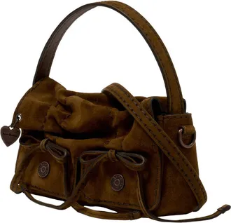 Acne Studios Womens Multipocket Calfskin Shoulder Bag Brown