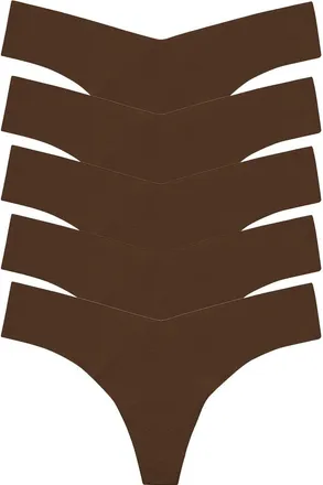 Commando Classic Solid Thong 5-Pack in Mocha at Nordstrom, Size Large/x-Large
