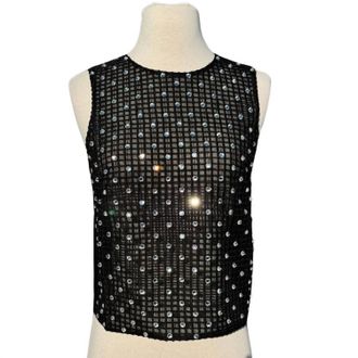 endless rose Shimmer Top In Black