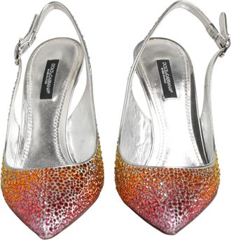 Dolce & Gabbana Multicolor Sequin Slingback Pumps Womens Shoes