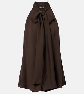 Tom Ford Top de georgette de seda con lazada