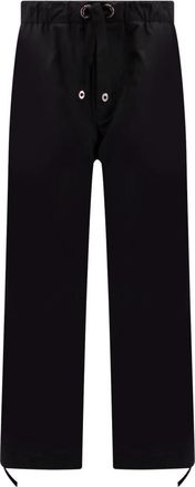 Versace Geborduurde katoenen broek - Heren - Straight fit broeken - Zwart - L - Katoen - Broeken