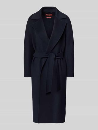 Max Mara Relaxed Fit Wollmantel mit Seiden-und Kaschmir-Anteil Modell MSTCLES in Marine, Gr&ouml;&szlig;e 36