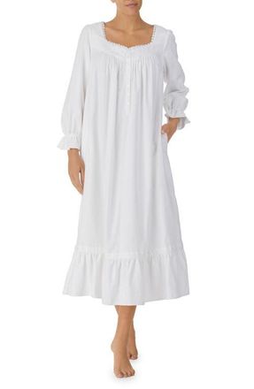 Eileen West Long Sleeve Cotton Ballet Nightgown in White at Nordstrom, Size X-Small