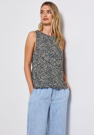 Street One Blusentop STREET ONE, Damen, Gr. 34, gr&uuml;n (pine grove gr&uuml;n), Web, Obermaterial: 100% Viskose, gemustert, l&auml;ssig geschnitten h&uuml;ftbedeckend, Rundhals, B