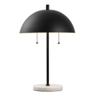 Jonathan Y Designs Ella Dome Metal with Marble Base LED Table Lamp in Black White at Nordstrom