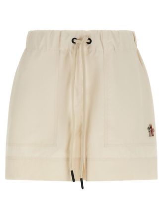 Moncler White Technical froiss shorts