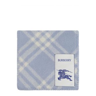 Burberry Check Wool Scarf - unisex - Burberry - Winter Scarves - Blue - ONE SIZE - Accessories