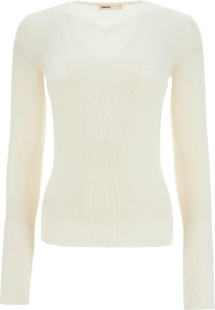 Khaite Glaze Color Wool Top With V-neck