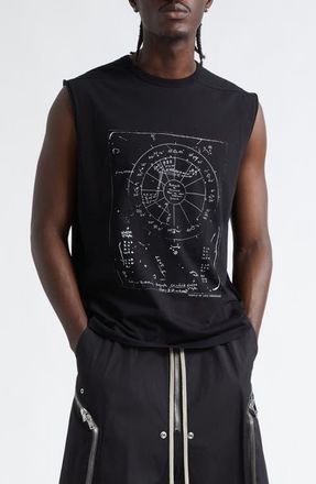 Rick Owens Brad Graphic Muscle Tank in Black/Milk at Nordstrom, Size X-Large
