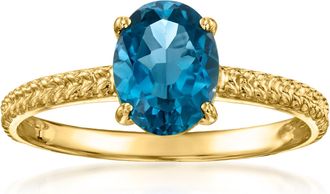 Ross-Simons London Blue Topaz Twisted Ring in 10kt Yellow Gold