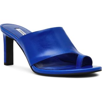 Steve Madden Valentin Slide Sandal in Blue Leather at Nordstrom, Size 5.5