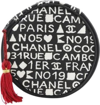 Chanel Pre-owned Mini Bag - Dames - Vintage Mini Tas - Zwart - ONE Size - Katoen - Vintage