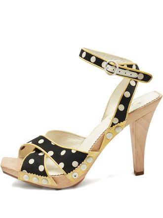 Saint Laurent polka-dot platform sandals - Black