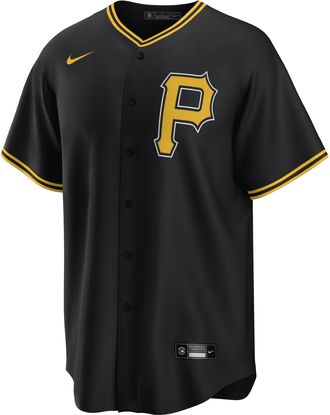 Nike Mens MLB Pittsburgh Pirates Replica Baseball Jersey in Black | T770PTB3PTB-XV3