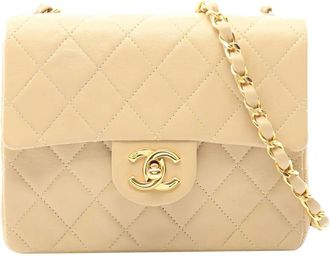 Chanel 2008-2009 Mini Square Classic Lambskin Single Flap crossbody bag - Marrone