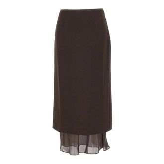 Rotate ROTATE Birger Christensen, Midi Skirts, female, Brown, Size: M Rotate Birger Christensen Skirts Brown