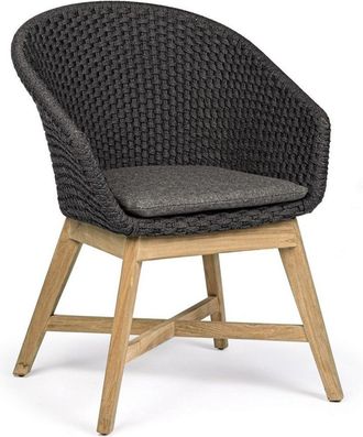 BIZZOTTO Sedia Con Braccioli Coachella Seduta Comoda Con Cuscini, Struttura In Alluminio -antracite / Confezione Da 2 Pezzi