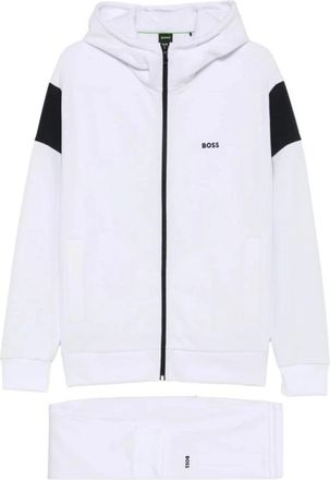 HUGO BOSS SW Trainingspak Set - Heren - Trainingspakken - Wit - L - Katoen - Fitness