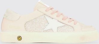 Golden Goose Sneakers May da bambina in pelle e tessuto glitter con ricamo
