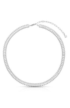 Ettika Cubic Zirconia Baguette Necklace in Silver at Nordstrom