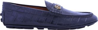 Bally Keeper 6305314 Mens Midnight Croc-Embossed Kerbs Drivers